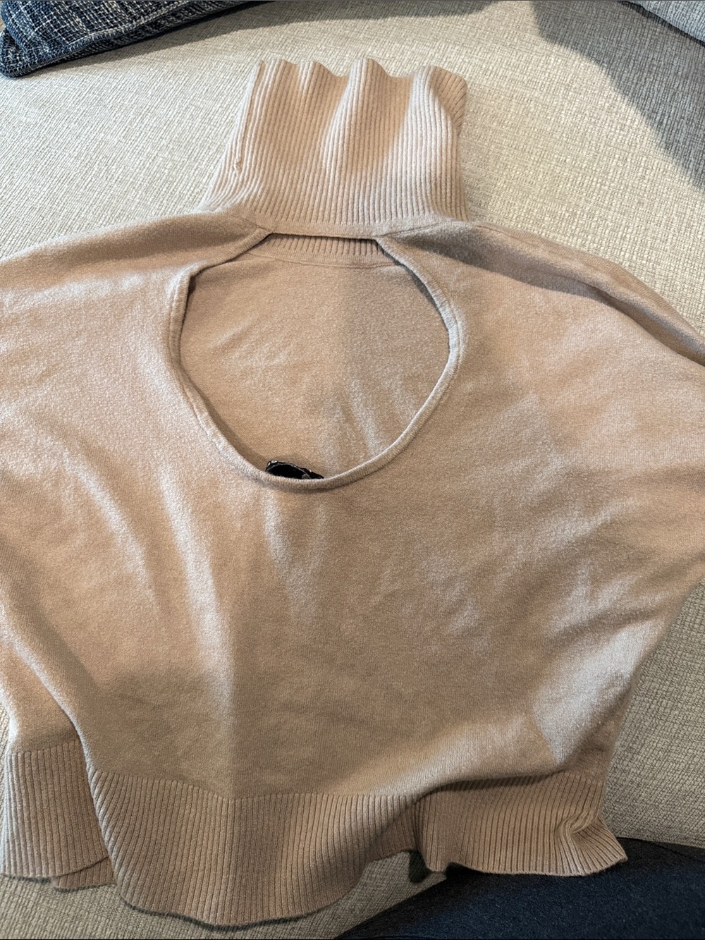 Express Turtleneck Cutout in the back Sweater - Beige